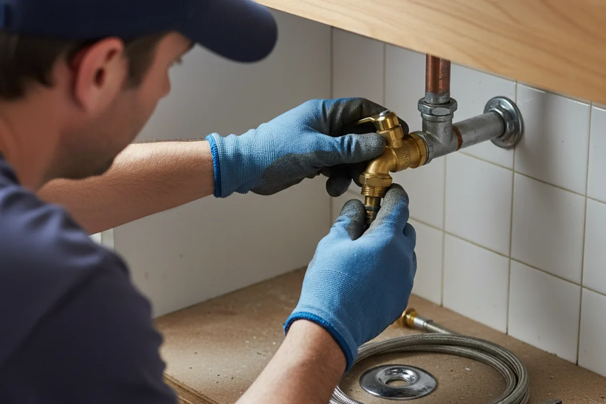 Shutoff valve and fitting work during Emergency Plumbing in Liberty